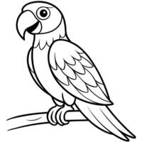 Fun and Cute Macaw Parrot Outline vector