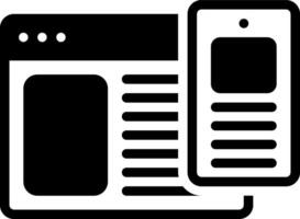 Solid black icon for responsive design vector