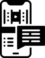 Solid black icon for subtitle vector