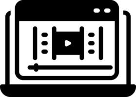 Solid black icon for movie vector