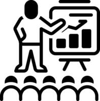 Solid black icon for presentation vector