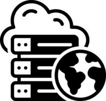 Solid black icon for web server vector