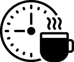 Solid black icon for coffee break vector