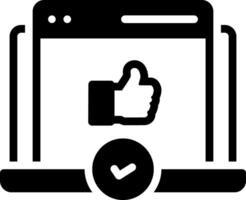 Solid black icon for user interface vector
