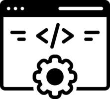 Solid black icon for web development vector