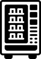 Solid black icon for vending machine vector