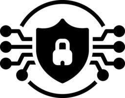 Solid black icon for security vector