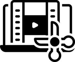 Solid black icon for editing vector