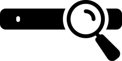 Solid black icon for search bar vector