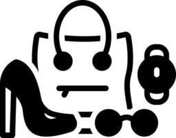 Solid black icon for accessories vector