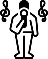 Solid black icon for singing vector