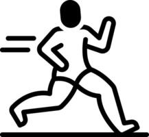 Solid black icon for running vector