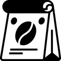 Solid black icon for paper bag vector