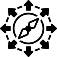 Solid black icon for orientation vector