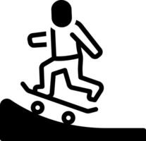 Solid black icon for skating vector