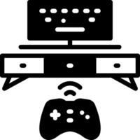 Solid black icon for console vector