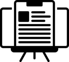 Solid black icon for briefing vector