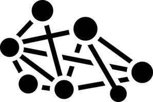 Solid black icon for networks vector