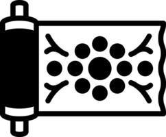 Solid black icon for fabric vector