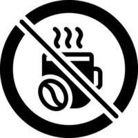 Solid black icon for no caffeine vector
