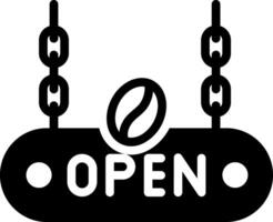 Solid black icon for open vector
