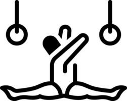 Solid black icon for gymnastics vector