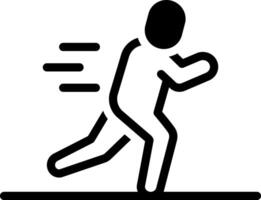 Solid black icon for running vector