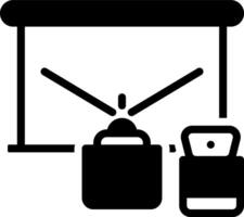 Solid black icon for projector vector