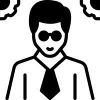 Solid black icon for manager vector