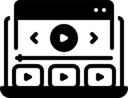 Solid black icon for online vector