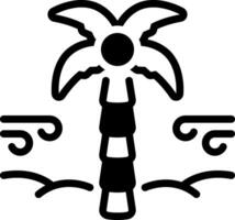 Solid black icon for palm vector