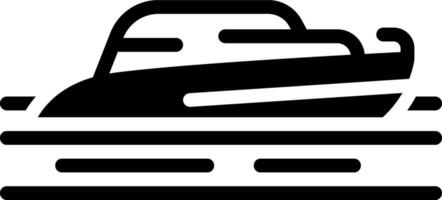 Solid black icon for yatch vector