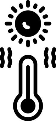 Solid black icon for warmest