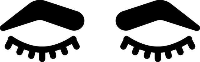 Solid black icon for eyelash vector