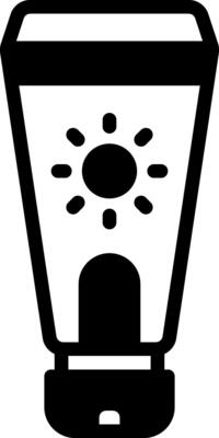 Solid black icon for suncreen