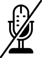 Solid black icon for mute vector