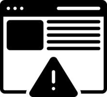 Solid black icon for error page vector
