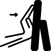 Solid black icon for force vector
