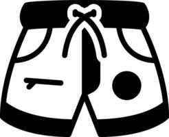 Solid black icon for shorts vector