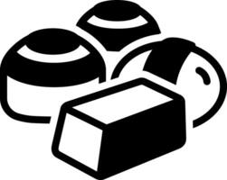 Solid black icon for chocolate vector