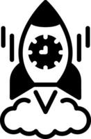 Solid black icon for quick vector