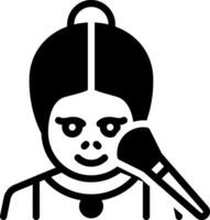 Solid black icon for makeup vector