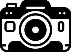 Solid black icon for camera vector