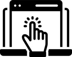 Solid black icon for interaction vector
