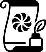 Solid black icon for calligraphy vector