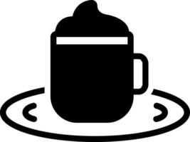 Solid black icon for cappuccino vector