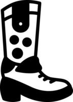 Solid black icon for boots vector