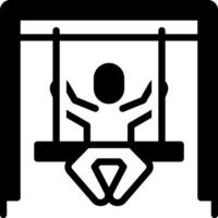 Solid black icon for swing vector