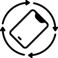 Solid black icon for rotation vector