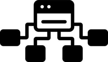 Solid black icon for sitemap vector